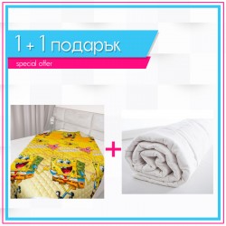 Детско шалте Спъндж Боб + лятна олекотена завивка 