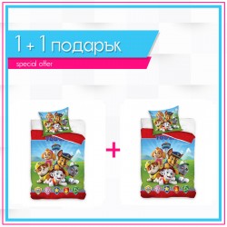 1+1 детско спално бельо от ранфорс Paw Patrol Adventure  - 2 броя