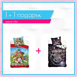 1+1 детско спално бельо от ранфорс Paw Patrol Adventure  и Harry Potter