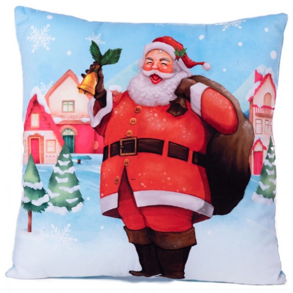 Коледна възглавница Happy Santa декоративна