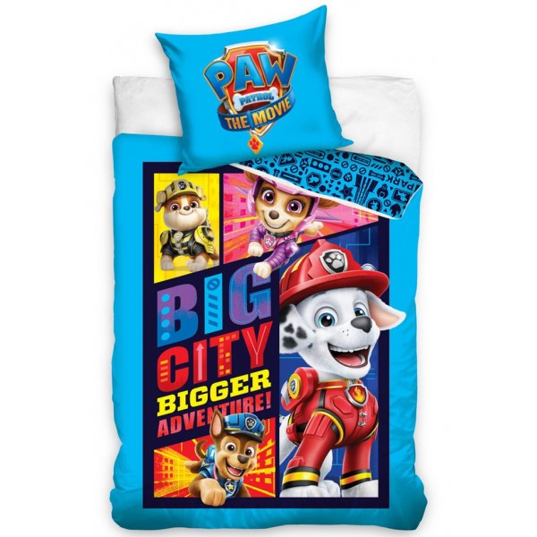 Спално бельо Paw Patrol City памучен сатен