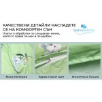 Единично спално бельо Зелени цветя микросатен