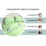 Единично спално бельо Зелени цветя микросатен