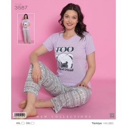 Памучна дамска пижама Панда 4XL ГИГАНТ