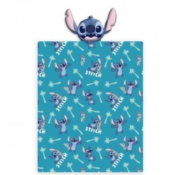 Одеяло Stitch в синьо с плюшена възглавница