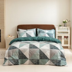 Двойно спално бельо 3D микросатен Витория зелено