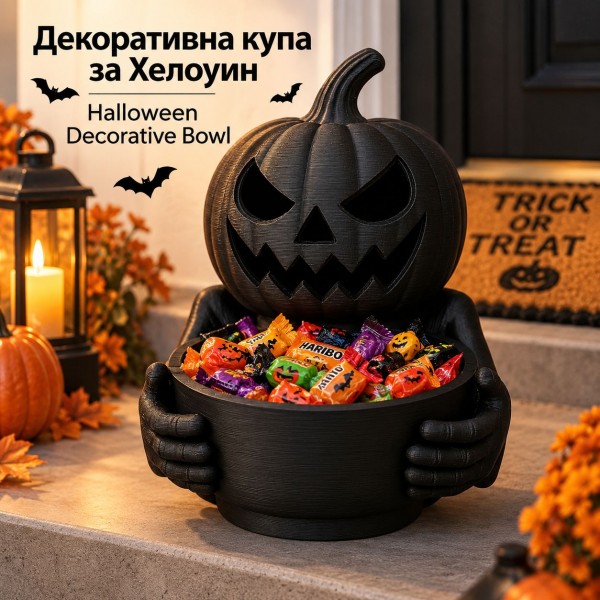 Купа за бонбони за Хелоуин в черно